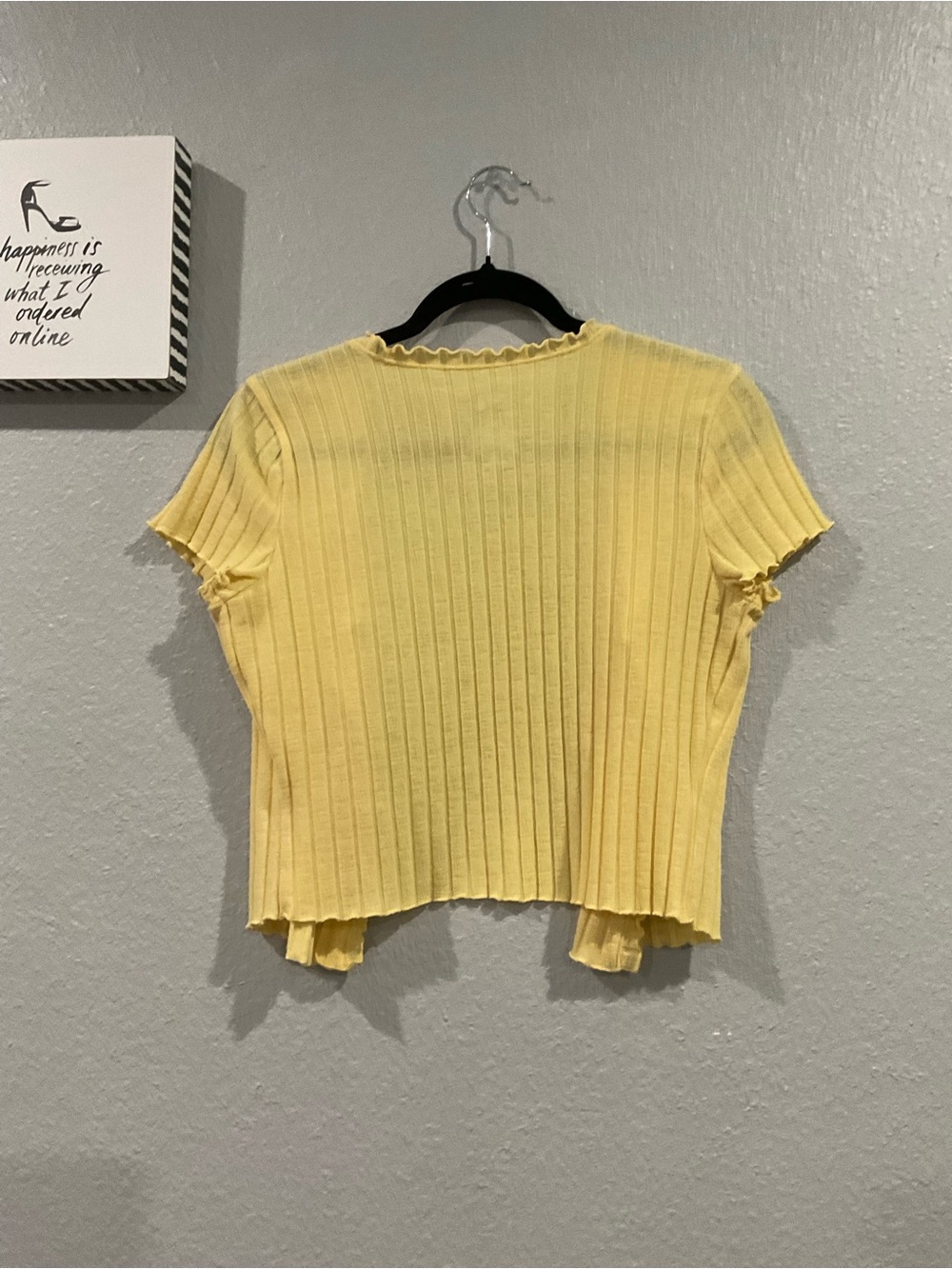 SO Yellow Ribbed Button-Down - Picture 4 of 5